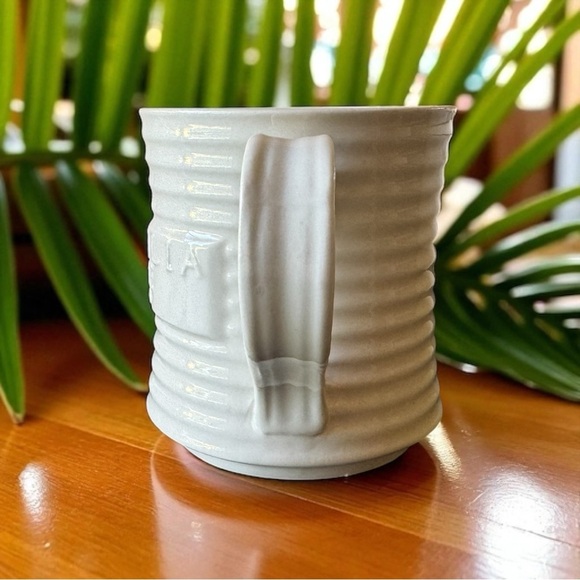 Magnolia Home Embossed Ceramic Mug – Ribbed White Stoneware - Picture 3 of 11
